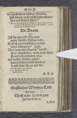 Geistliches Wintzer-Lied.