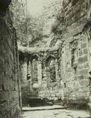 Oybin, Burgberg. Ruine der Klosterkirche, Inneres der Sakristei