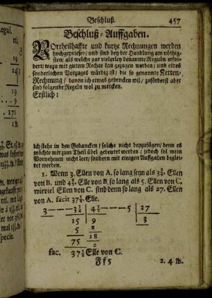 Beschluß-Auffgaben.