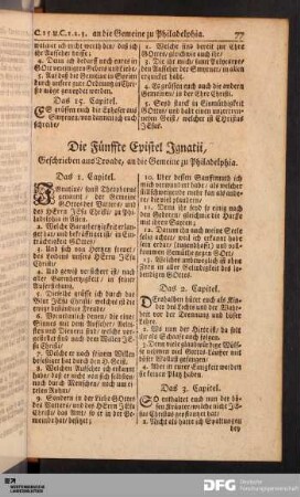 Die Fünffte Epistel Ignatii [...].