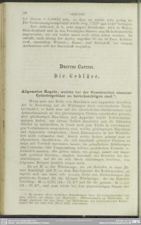 Drittes Capitel. Die Gebläse