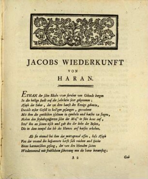 Jacobs Wiederkunft von Haran : Ein Gedicht