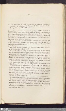 On the Denudation of South Wales and the adjacent Counties of England