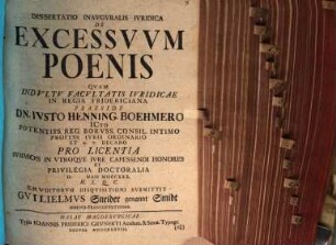 Diss. inaug. iur. de excessuum poenis