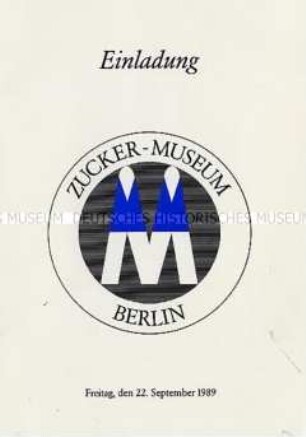 Einladungskarte zur Wiedereröffnung des Zucker-Museums Berlin