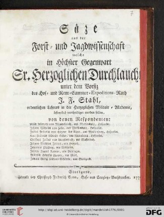 Säze aus der Forst- und Jagdwissenschaft