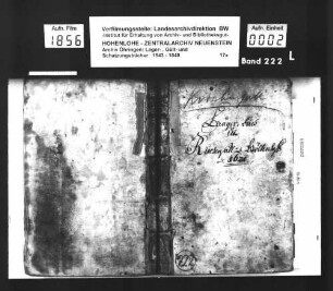 Lager- und Gültbuch über Kirchensall mit Göltenhof und Eulenhof, renoviert durch Johann Lorenz Landbeck, Amtsvogt zu Schrozberg.