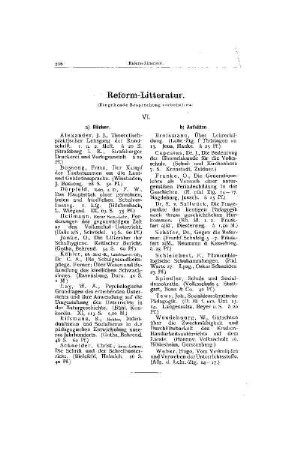 Reform-Litteratur : VI.