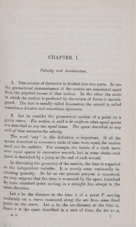 Chapter I - V. Elementary Considerations. Motion in Projectiles. Constrained Motion in two Dimensions.