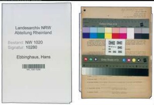 Entnazifizierung Hans Ebbinghaus , geb. 17.04.1908 (Lehrer)
