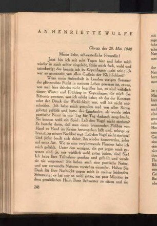 An Henriette Wulff [1848]