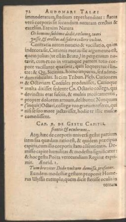 Cap. 9. De Gestu Capitis, frontis & oculorum.