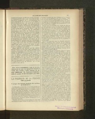 La Politique De La France.
