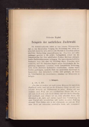 Siebentes Kapitel. Beispiele der natürlichen Zuchtwahl.