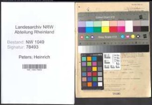 Entnazifizierung Heinrich Peters , geb. 11.04.1892 (Obersekretaer)