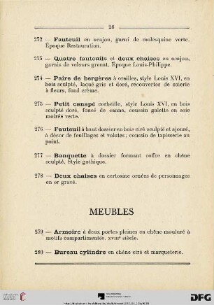 Meubles (Nr. 279-303)