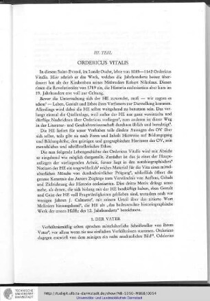 III. Teil: Ordericus Vitalis