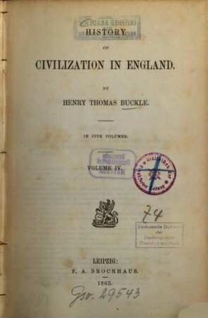 History of civilization in England : In 5 vol.. 4