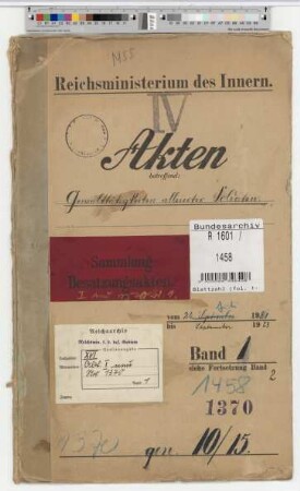 Ausschreitungen von Angehörigen der Besatzungstruppen. Sammelberichte: Bd. 1