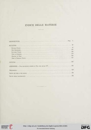 Indice delle materie