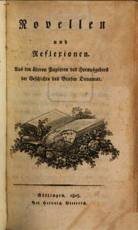 Novellen und Reflexionen : Aus den ältern Papieren des Herausgebers der Geschichte des Grafen Donamar