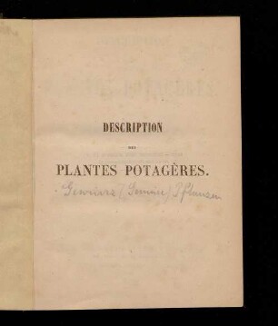 Description des plantes potagères