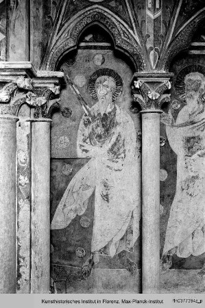 Gewölbedekoration : Ausmalung der Galerien : Wimpergarkaden und westliche Apostelgruppe