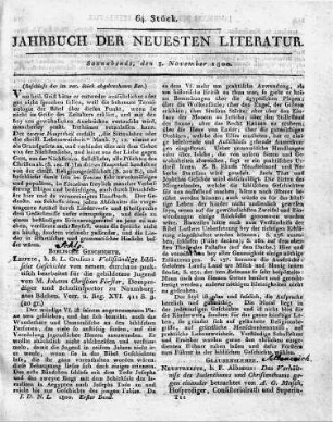 Neustrelitz, b. F. Albanus: Das Verhältniss des Judenthums und Christenthums gegen einander betrachtet von A. G. Masch, Hofprediger, Consistorialrath und Superintendent in Neustrelitz. V. VIII. S. 63. 8.
