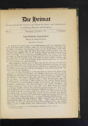 Nr. 12 Neumünster, Dezember 1958 65. Jahrgang