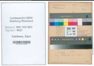 Entnazifizierung Egon Kaldewey , geb. 29.10.1912 (Angestellter)