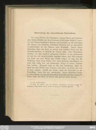 Uebersetzung des nebenstehenden Passirscheins.