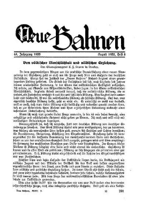 Von völkischer Menschlichkeit und völkischer Erziehung