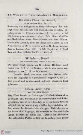 XI. Werke in verschiedenen Manieren