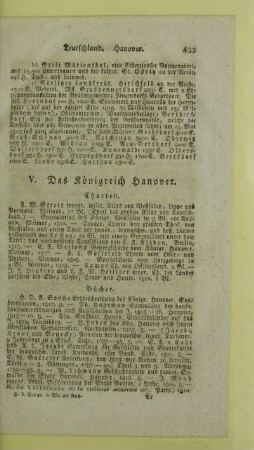 V. Das Koenigreich Hanover