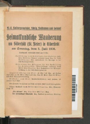 Heimatkundliche Wanderung
