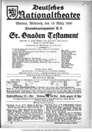 Sr. Gnaden Testament