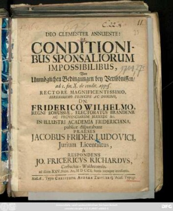 De Conditionibus Sponsaliorum Impossibilibus