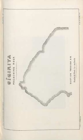 Plate J. Sîgiriya. Preaching Rock. Section through AB