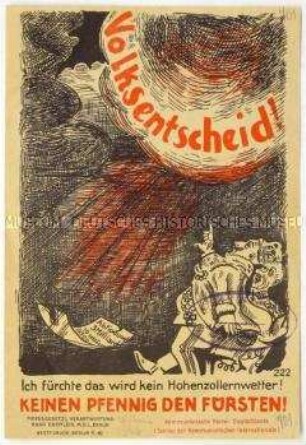 Handzettel der KPD zum Volksentscheid über die Fürstenenteignung 1926