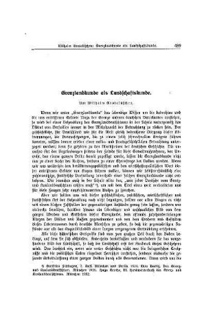 Grenzlandkunde als Landschaftskunde