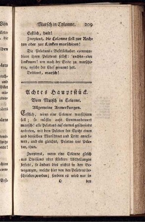 Achtes Hauptstück. Vom Marsch in Colonne