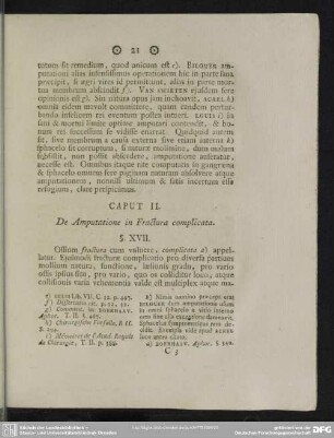 Caput II. De Amputatione in Fractura complicata