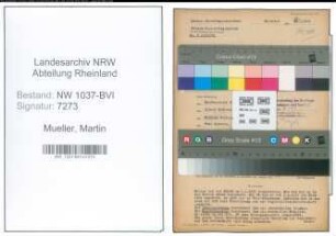 Entnazifizierung Martin Mueller , geb. 10.11.1910 (Angestellter)