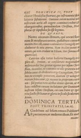 Dominica Tertia Post Trinitatis ...