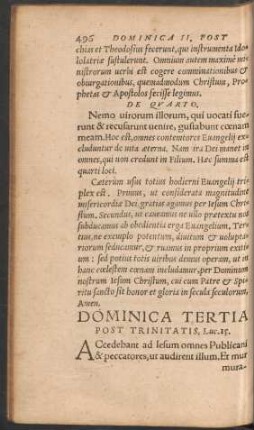 Dominica Tertia Post Trinitatis ...
