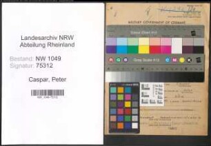 Entnazifizierung Peter Caspar , geb. 08.02.1905 (Schlosser)