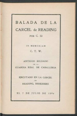 Balada de la cárcel de Reading