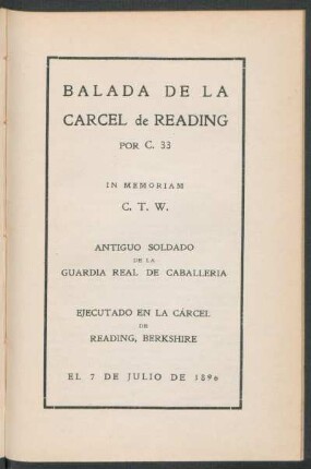 Balada de la cárcel de Reading