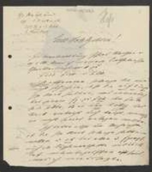 Brief von L. Hess an Gottlieb August Herrich-Schaeffer