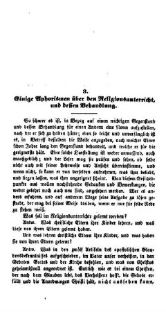 Einige Aphorismen über den Religionsunterricht und dessen Behandlung